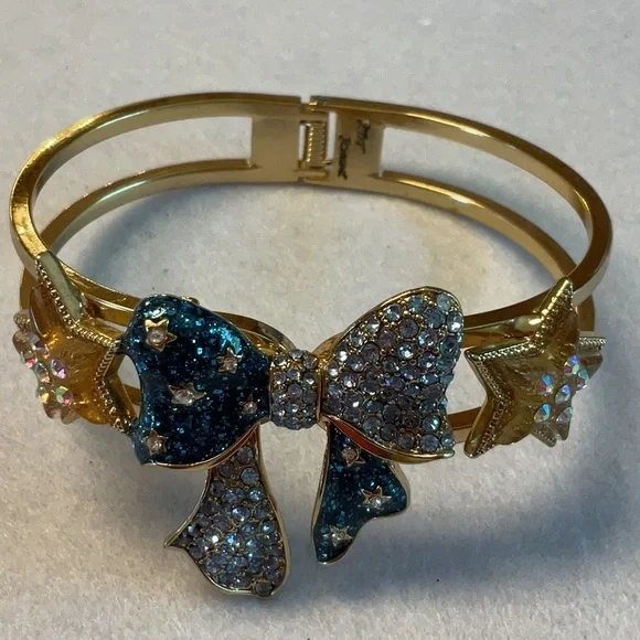 Betsey Johnson Jewelry Betsey Johnson Gold And Blue Bow